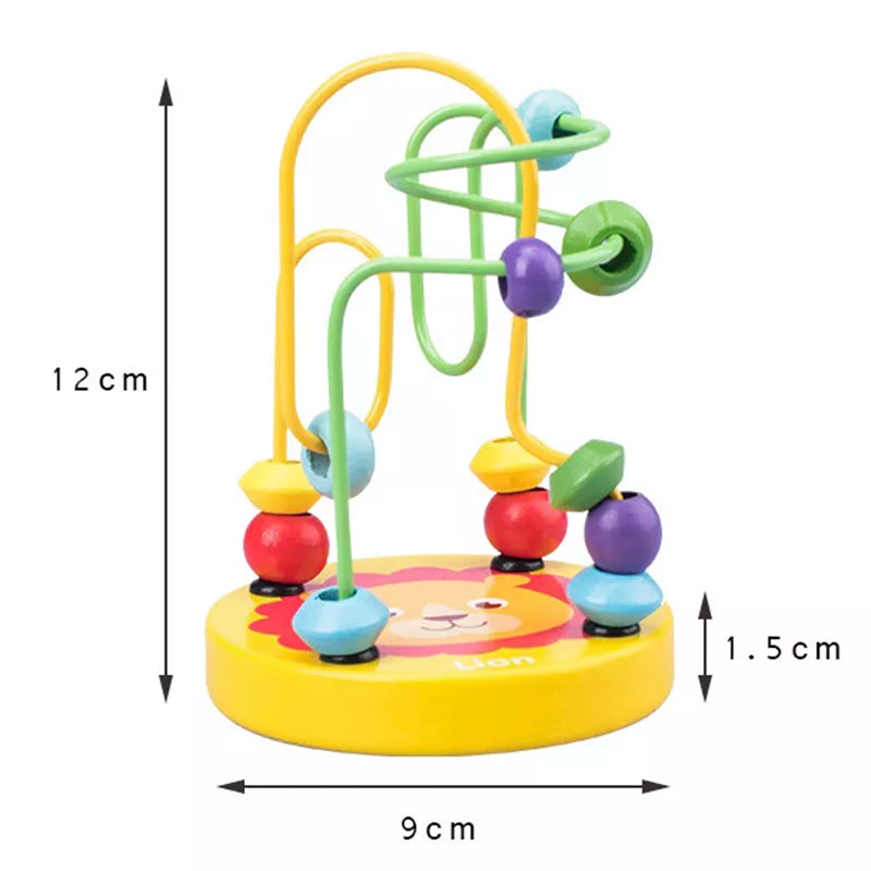 Baby Montessori Educational Math Toy Wooden mini Circles Bead Wire Maze Roller Coaster Abacus Puzzle toys For Kids Boy Girl Gift