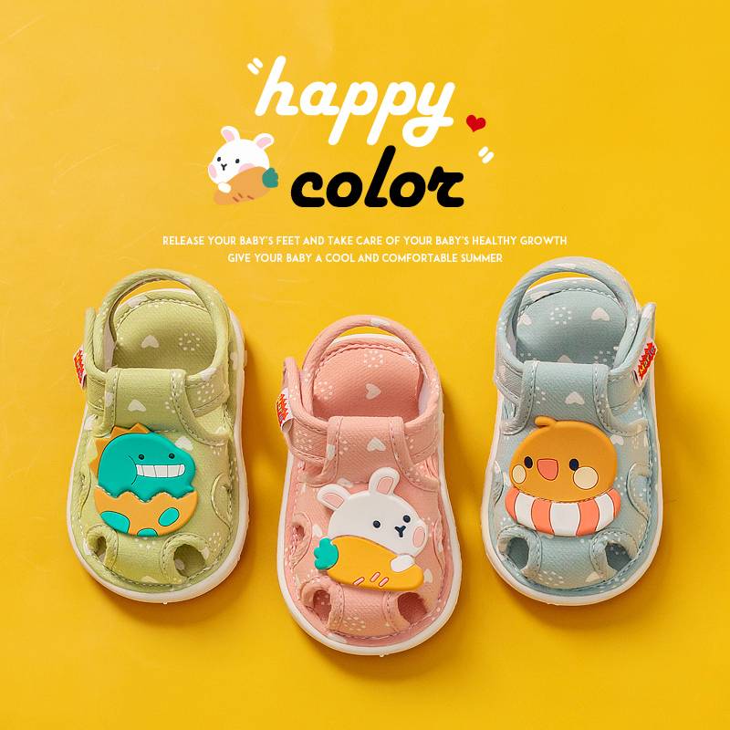 Baby Cartoon Shoes for 0-3 Years Old Bibi Sound Toddler Sandals First Walker Spring Autumn Soft Sole Slippers Infant Supplies