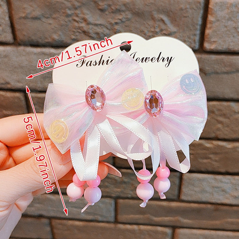 Butterfly Ribbon Hair Clips for Girls No Harm Baby Diamond Hairpins Princess Colorful Small Girl Side Clip Girl Hair Accessoires
